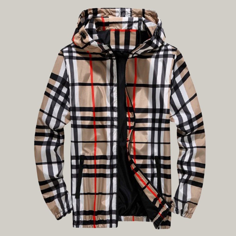 Unisex Plaid Checkered Windbreaker Jacket - Perfect Christmas Gift